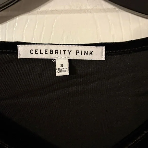 Celebrity Pink Black Velvet Bodysuit - Picture 2 of 3